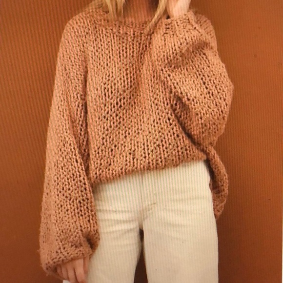 loopy mango soft pink used sweater boheme goods - Picture 1 of 6